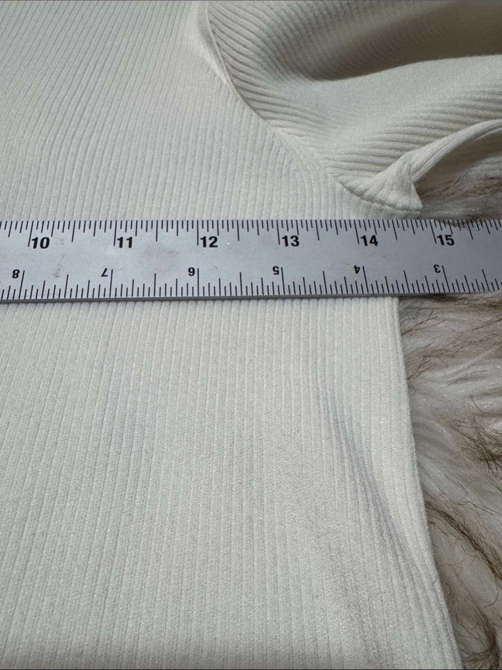Banana Republic woman off white Ribbed Short-Sleeve Crewneck Sweater blouse - Picture 9 of 9